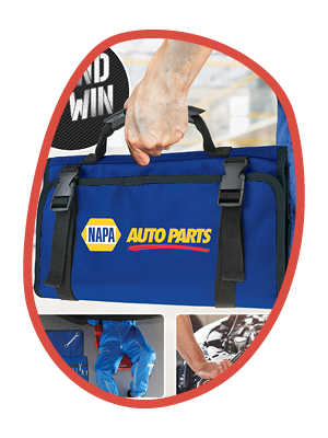 A promotion spread displayed in the NAPA Auto Parts mechanical catalogue.